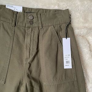 Joe’s jeans The Blake high rise wide leg cropped army green pant